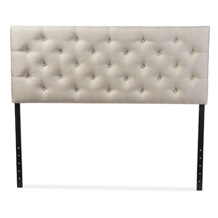 Baxton Studio Viviana Beige Upholstered Button-tufted Queen Size Headboard 120-6460
